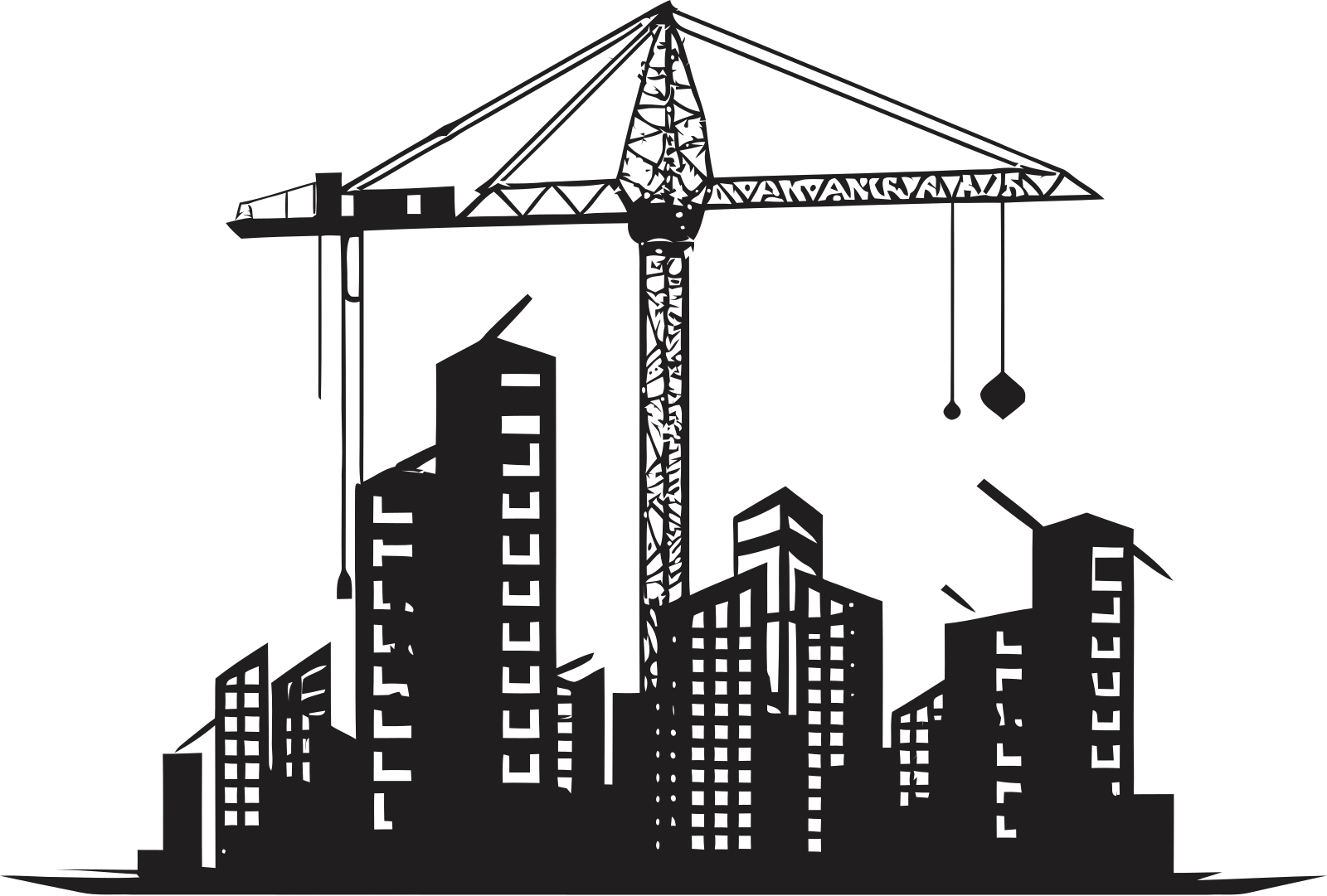 Cityscape with crane